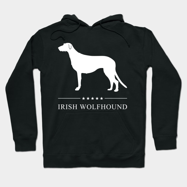 Irish Wolfhound Dog White Silhouette Hoodie by millersye